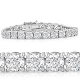 20 Ct Simulated Diamond Tennis Bracelet 14k White Gold 7"