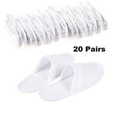 20-Pairs: Spa Hotel Guest Soft Slippers Closed Toe Disposable Travel Slipper