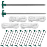 20-Piece: 9.8-Inch Tent Pegs Ropes Set