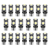 20-Piece: T10 SMD5050 LED Light Bulbs