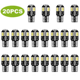 20-Piece: T10 SMD5730 LED Light Bulbs
