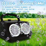 20000+ Bubbles Electric Bubble Machine with 2 Fans