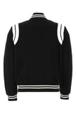 Saint Laurent Men Black Wool Blend Bomber Jacket