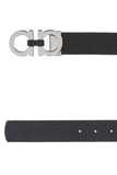 Salvatore Ferragamo Men Black Leather Reversible Belt