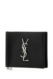 Saint Laurent Men Black Leather Card Holder