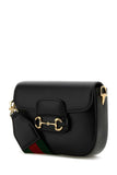 Gucci Women Black Leather Mini Horsebit 1955 Crossbody Bag