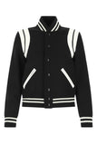 Saint Laurent Women Black Wool Blend Bomber Jacket