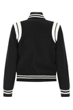 Saint Laurent Women Black Wool Blend Bomber Jacket
