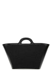 Marni Women Black Leather And Raffia Small Tropicalia Summer Handbag