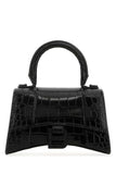 Balenciaga Women Black Leather Xs Hourglass Handbag