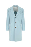 Bottega Veneta Women Pastel Light-Blue Tricotine Coat
