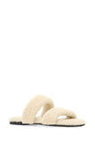 Saint Laurent Men Ivory Shearling Bleach Slippers