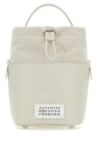 Maison Margiela Women Chalk Leather And Canvas Mini 5Ac Bucket Bag