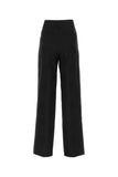 Burberry Women Black Wool Blend Wide-Leg Pant