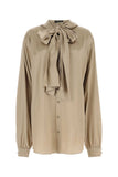 Balenciaga Women Cappuccino Satin Oversize Shirt