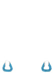 Bottega Veneta Women Light-Blue Nappa Leather And 925 Silver Twist Triangle Earrings
