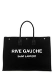 Saint Laurent Men Black Canvas Large Rive Gauche Shopping Bag