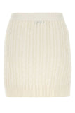 Prada Women Ivory Cotton Blend Mini Skirt