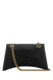 Balenciaga Women Black Leather Crush S Shoulder Bag