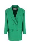 Valentino Garavani Women Green Crepe Couture Oversize Blazer