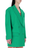 Valentino Garavani Women Green Crepe Couture Oversize Blazer