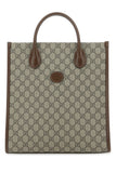 Gucci Men Gg Supreme Fabric And Leather Handbag