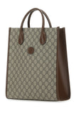 Gucci Men Gg Supreme Fabric And Leather Handbag