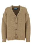 Prada Women Cappuccino Wool Blend Oversize Cardigan