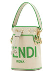 Fendi Women Sand Canvas Mini Mon Tresor Bucket Bag