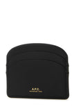 A.P.C. Women Black Leather Demi-Lune Card Holder