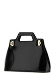Salvatore Ferragamo Women Black Leather Wanda M Handbag
