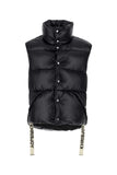 Khrisjoy Men Black Nylon Sleeveless Puff Shiny Down Jacket