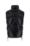 Khrisjoy Men Black Nylon Sleeveless Puff Shiny Down Jacket