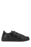 Valentino Garavani Men Black Leather Rockstud Untitled Sneakers