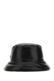 Prada Women Black Nappa Leather Padded Hat