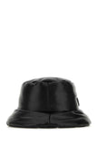 Prada Women Black Nappa Leather Padded Hat