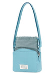 Maison Margiela Women Light Blue Leather And Fabric 5Ac Bucket Bag