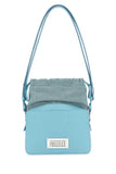 Maison Margiela Women Light Blue Leather And Fabric 5Ac Bucket Bag