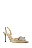 Mach&Mach Women Platinum Fabric Pumps