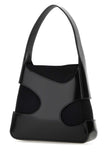 Salvatore Ferragamo Women Black Leather And Canvas Cut Out S Handbag