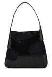 Salvatore Ferragamo Women Black Leather And Canvas Cut Out S Handbag