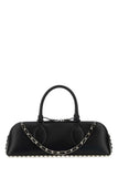 Valentino Garavani Women Black Leather Rockstud East-West Handbag