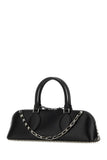 Valentino Garavani Women Black Leather Rockstud East-West Handbag