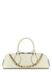 Valentino Garavani Women Ivory Leather Rockstud East-West Handbag