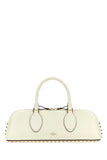 Valentino Garavani Women Ivory Leather Rockstud East-West Handbag
