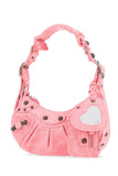 Balenciaga Women Pink Terry Fabric Le Cagole Xs Shoulder Bag