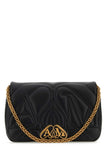 Alexander Mcqueen Women Black Leather Seal Shoulder Bag