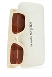 Alexander Mcqueen Women Ivory Acetate Sunglasses