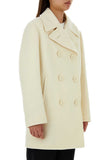 Prada Women Ivory Wool Blend Coat