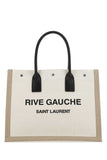 Saint Laurent Men Sand Canvas Big Rive Gauche Shopping Bag
